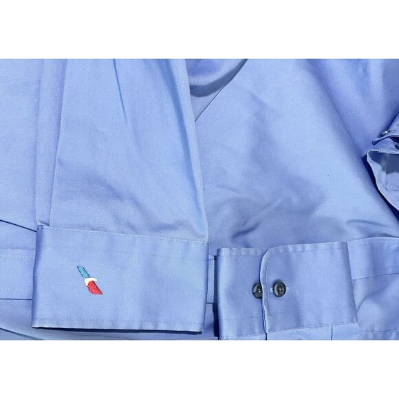 Lands End American Airlines Mens Long Sleeve Blue Uniform Shirt 2XL Tall (50-52) - Picture 7 of 13
